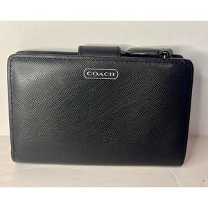 Coach black saffiano leather wallet
